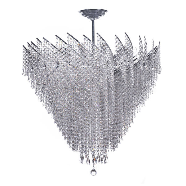 CANDIL CLÁSICO EUROPA FLORENCIA METAL PLATA CROMADO 15 LUCES LED