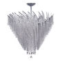 CANDIL CLÁSICO EUROPA FLORENCIA METAL PLATA CROMADO 15 LUCES LED
