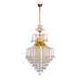 CANDIL CLÁSICO EUROPA FLORENCIA METAL DORADO BRILLANTE 8 LUCES LED