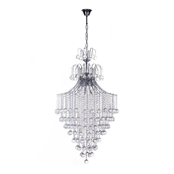 LÁMPARA CANDIL LED 1.10 M X 60 CM CROMO