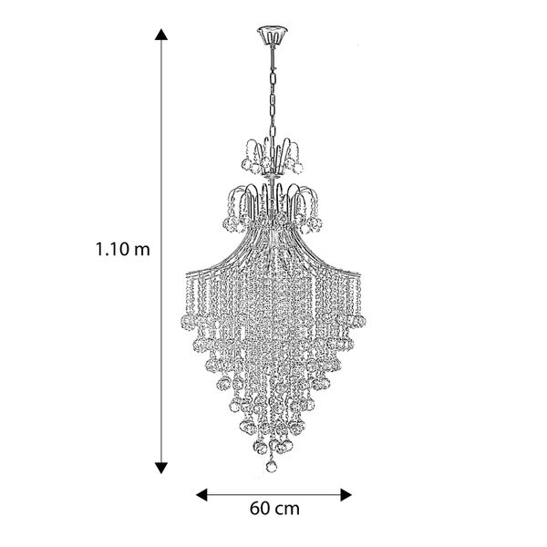 LÁMPARA CANDIL LED 1.10 M X 60 CM DORADO | The Home Depot México