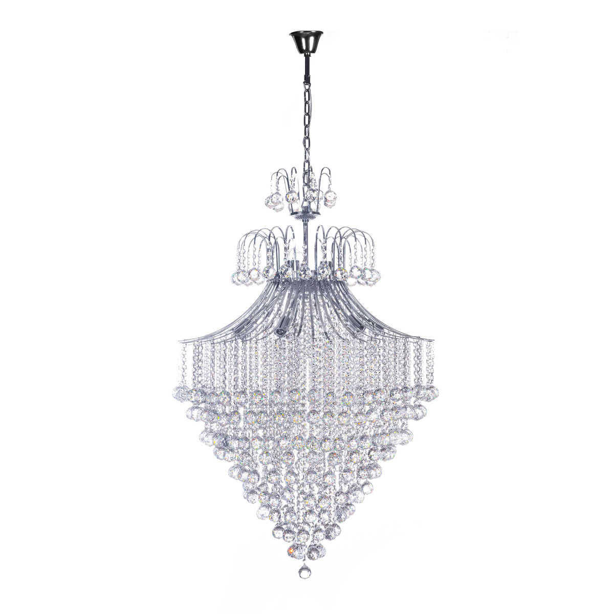 Lámpara Candil Led 1.28 M X 80 Cm Cromo