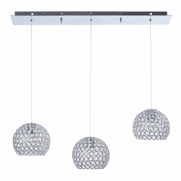 LÁMPARA COLGANTE LED 1.40 M X 80 X 12 CM CROMO