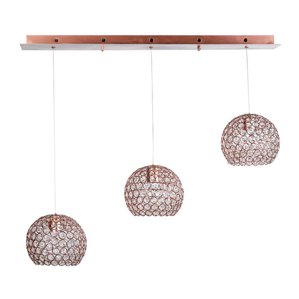 LÁMPARA COLGANTE LED 1.40 M X 80 X 12 CM ORO ROSADO