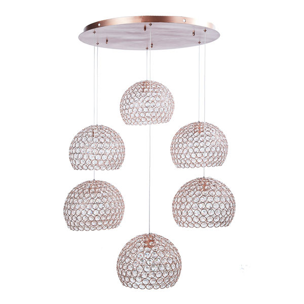 LÁMPARA COLGANTE 1.60 M X 50 CM ORO ROSADO