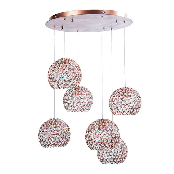 LÁMPARA COLGANTE 1.60 M X 50 CM ORO ROSADO