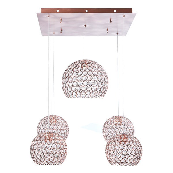 LÁMPARA COLGANTE 2.20 M X 50 X 50 CM ORO ROSADO