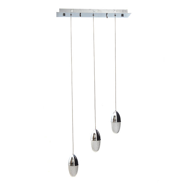 LÁMPARA COLGANTE LED 1.20 M X 50 X 12 CM CROMO