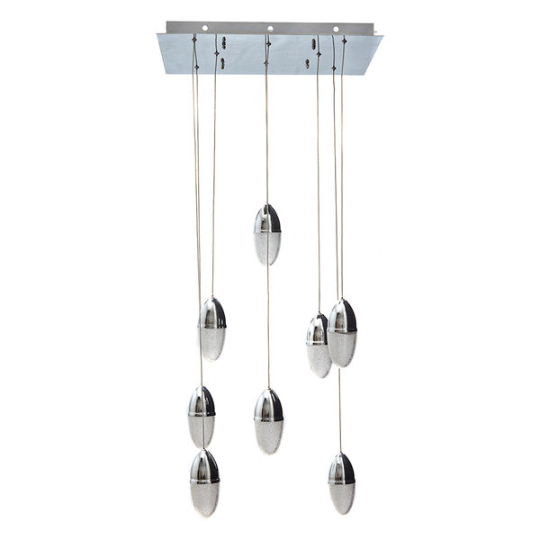 LÁMPARA COLGANTE LED 1.20 M X 50 X 50 CM CROMO