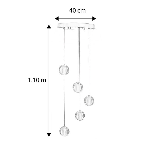LÁMPARA CANDIL LED 1.10 M X 40 CM CROMO | The Home Depot México
