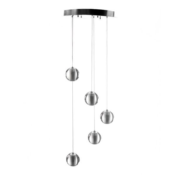 LÁMPARA CANDIL LED 1.10 M X 40 CM CROMO