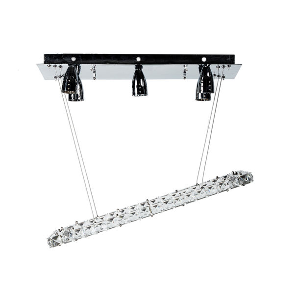 LÁMPARA CANDIL LED 1.20 M X 60 X 30 CM CROMO