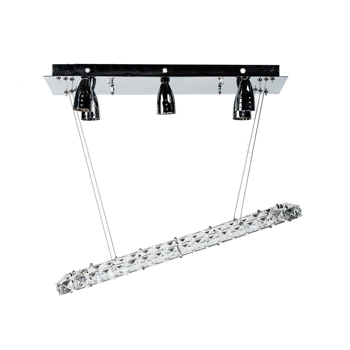 Lámpara candil led 1.20 m x 60 x 30 cm cromo
