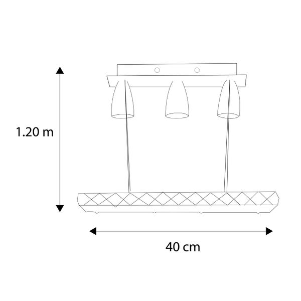 LÁMPARA CANDIL LED 1.20 M X 40 X 20 CM CROMO | The Home Depot México