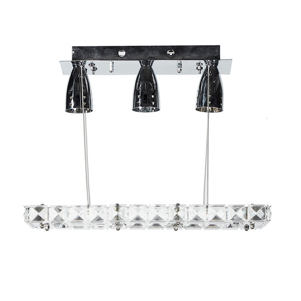 LÁMPARA CANDIL LED 1.20 M X 40 X 20 CM CROMO | The Home Depot México