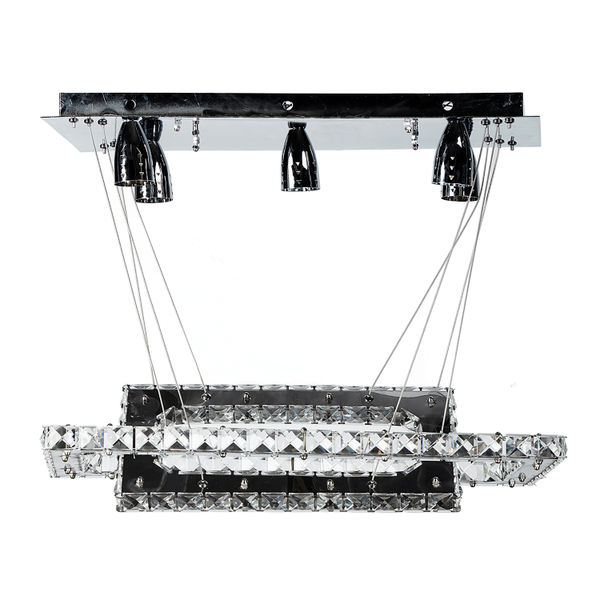 LÁMPARA CANDIL LED 1.40 M X 60 X 30 CM CROMO
