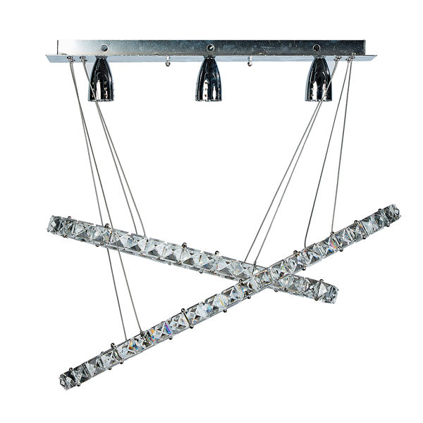 LÁMPARA CANDIL LED 1.40 M X 70 X 32 CM CROMO | The Home Depot México