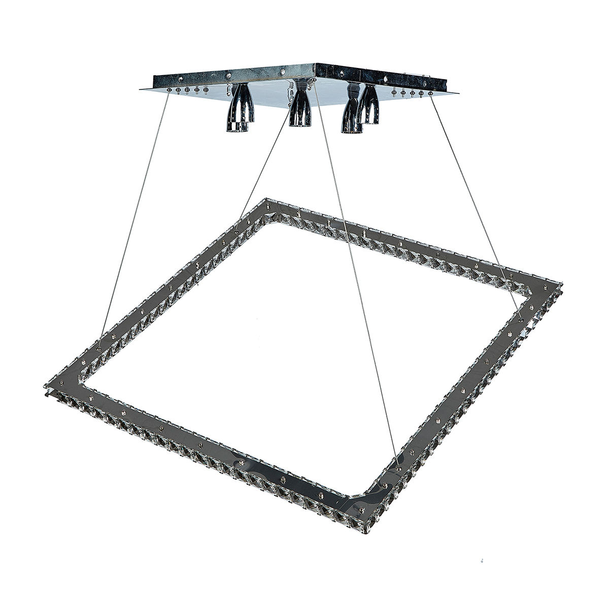 Lámpara candil led 1.20 m x 80 x 80 cm cromo