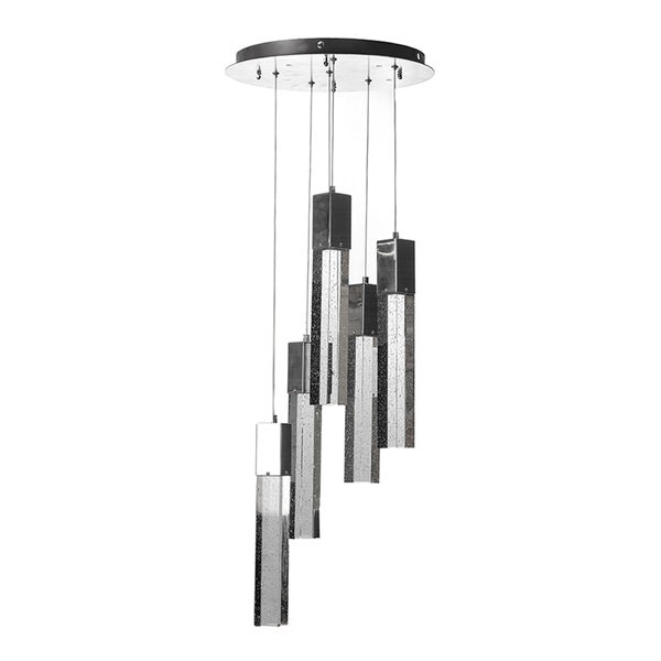 LÁMPARA CANDIL LED 1.20 M X 30 CM CROMO