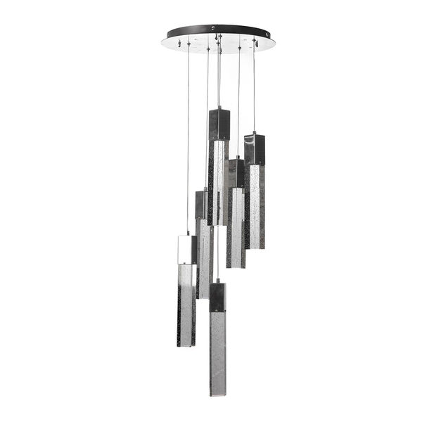 LÁMPARA CANDIL LED 1 M X 30 X 30 CM CROMO