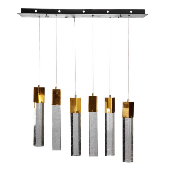 LÁMPARA CANDIL LED 80 X 80 X 30 CM DORADO