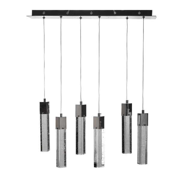 LÁMPARA CANDIL LED 80 X 80 X 30 CM CROMO