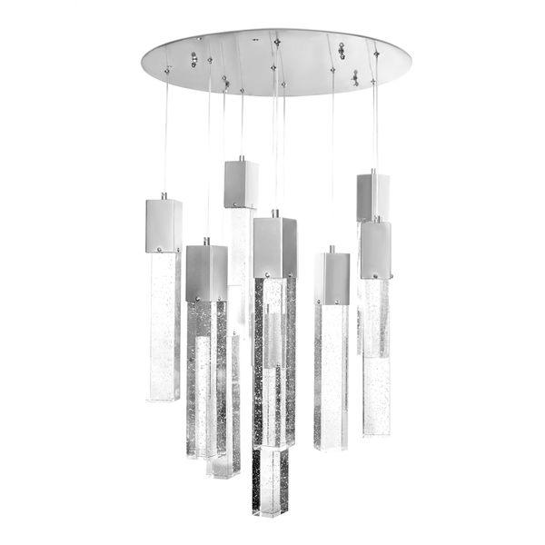 LÁMPARA CANDIL LED 1.20 M X 50 CM CROMO