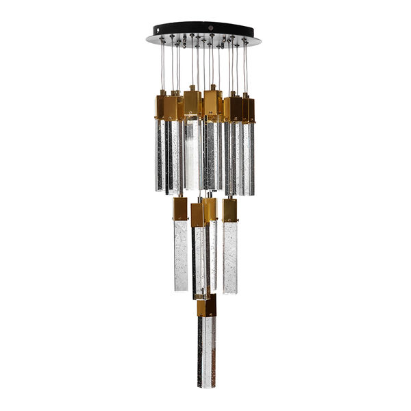 LÁMPARA CANDIL LED 1.40 M X 30 CM DORADO
