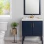 MUEBLE PARA BAÑO DE PISO WILMAR 30" AZUL MDF TERMOFORMADO CON LAVABO