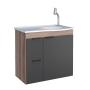MUEBLE PARA BAÑO FLOTANTE MARGARIDA 24" NEGRO TAMARINDO MDP CON LAVABO