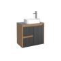 MUEBLE PARA BAÑO FLOTANTE KYOTO 24" NEGRO Y CAFÉ MDP CON LAVABO