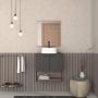 MUEBLE PARA BAÑO FLOTANTE SÁLVIA 24" NEGRO Y CAFÉ MDP CON LAVABO