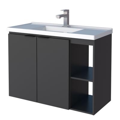 MUEBLE PARA BAÑO FLOTANTE ASTER 32" NEGRO MDP CON LAVABO