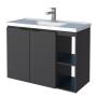 MUEBLE PARA BAÑO FLOTANTE ASTER 32" NEGRO MDP CON LAVABO