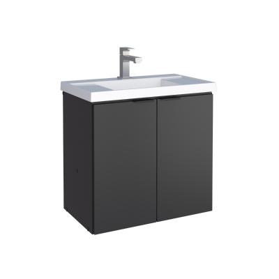MUEBLE PARA BAÑO FLOTANTE ASTER 24" NEGRO MDP CON LAVABO