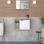 MUEBLE PARA BAÑO FLOTANTE DÁLIA 24" BLANCO Y CAFÉ MDP CON LAVABO