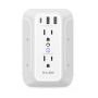 MULTIPLICADOR DE ENCHUFE DE PARED C/ 6 SALIDAS DE 127V 2 PUERTOS USBA Y 1 PUERTO USBC