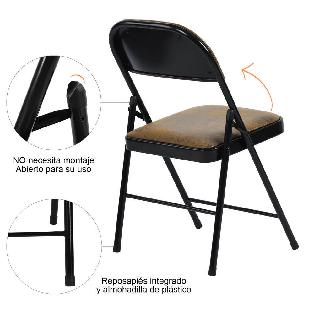 Sillas Plegables Acolchadas de Tela para Interiores de Metal Plegable Silla  de Escritorio Plegable sillas de Oficina sillas de Cocina sillas de jardín Silla  Plegable con Almohadilla Juego de 2 : 