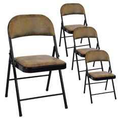 homemake sillas plegable acojinada 46x45x78cm 4 piezas marrón