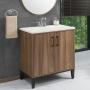 MUEBLE PARA BAÑO DE PISO STRATBURG 30" CARAMEL MDF TERMOFORMADO CON LAVABO