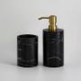 SET DE BAÑO DE PLÁSTICO NEGRO 2 PIEZAS