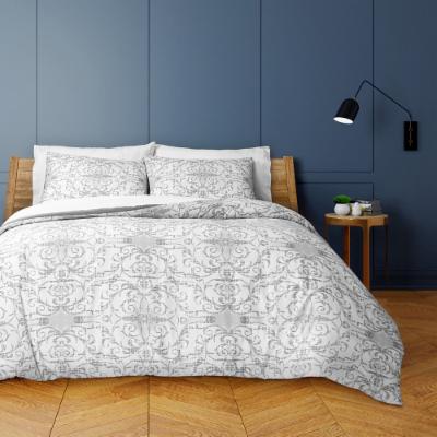 SET DE EDREDON FULL QUEEN 100% MICROFIBRA ELIAN GREY