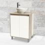MUEBLE PARA BAÑO DE PISO RODIN 24" CARAMEL MDF LAMINADO CON LAVABO