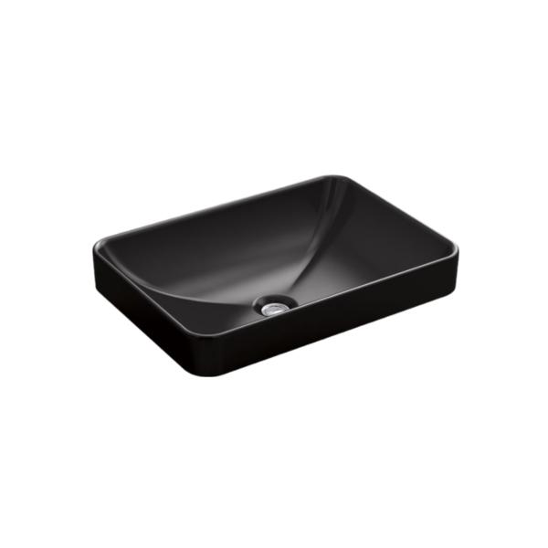 LAVABO CERÁMICO RECTANGULAR SOBREPONER VOX NEGRO