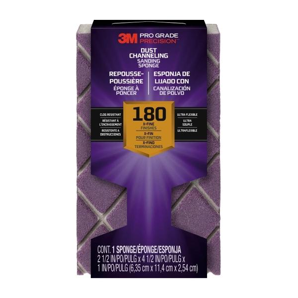 3M PRO GRADE PRECISION ESPONJA DE LIJADO CON CANALIZACION DE POLVO, GRANO 180, FINO