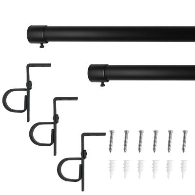 SET DE CORTINERO AJUSTABLE NEGRO MATE 1" 183-365 CM