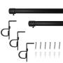 SET DE CORTINERO AJUSTABLE NEGRO MATE 1" 183-365 CM