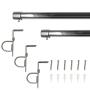 SET DE CORTINERO AJUSTABLE NÍQUEL CEPILLADO 1" 91-183 CM
