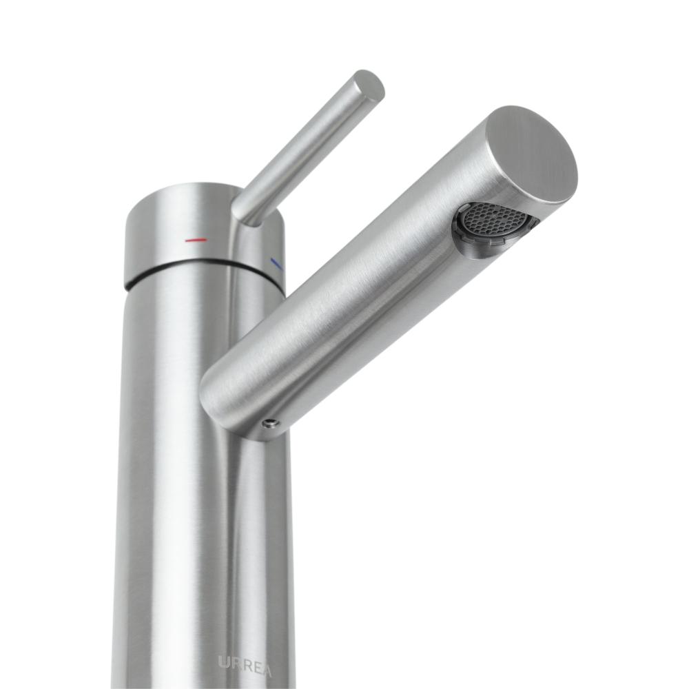 Monomando corto para lavabo satin