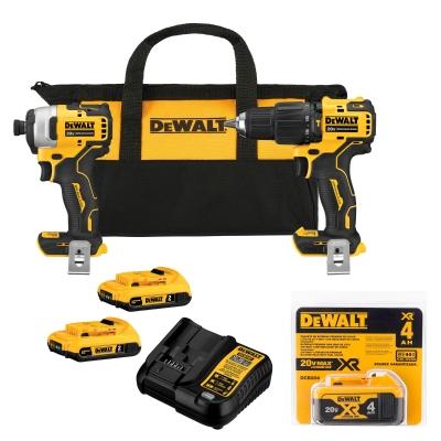 COMBO ATOMIC 20V MAX TALADRO 1/2PULGADA ATORNILLADOR IMPACTO 1/4PULGADA, GRATIS BATERÍA 4AH